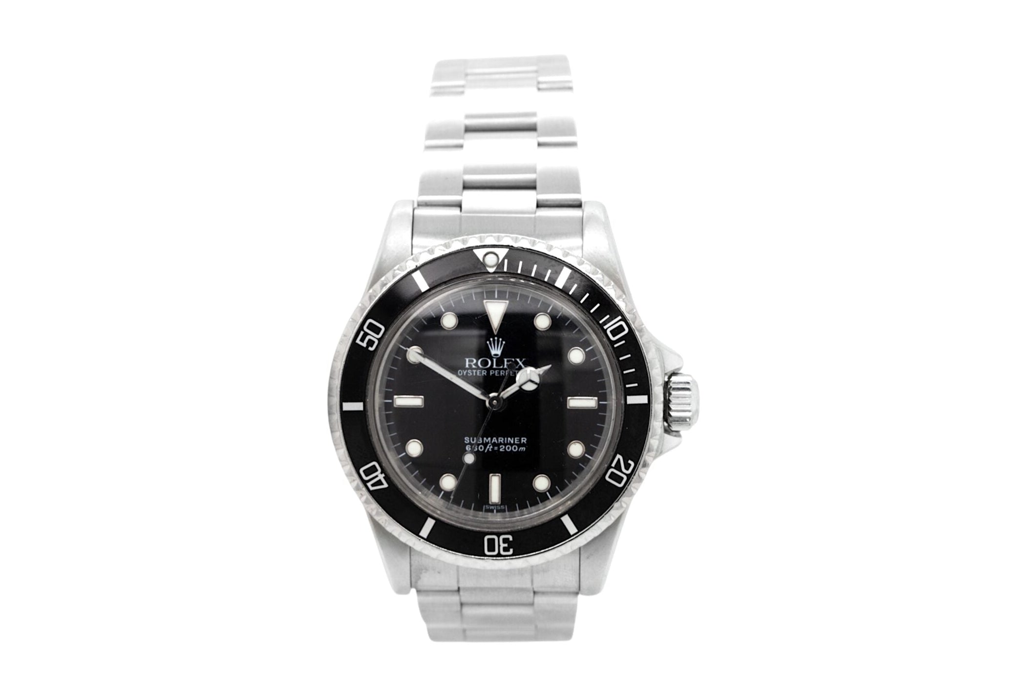 Vintage Rolex Submariner 5513 Stainless Steel Black Dial Watch