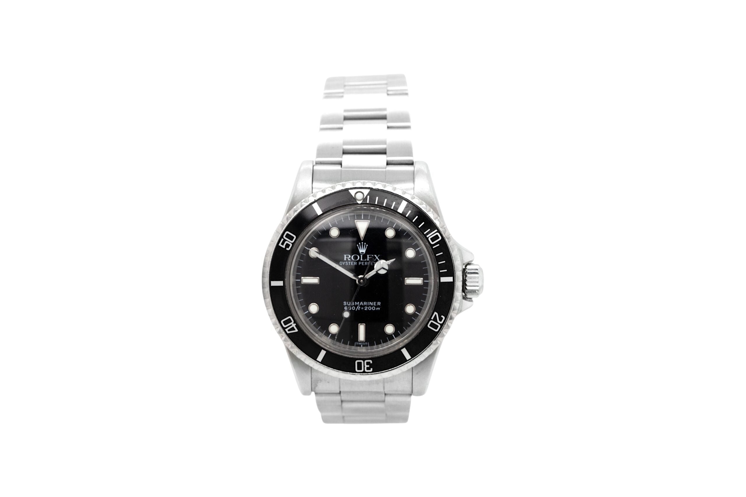Vintage Rolex Submariner 5513 Stainless Steel Black Dial Watch