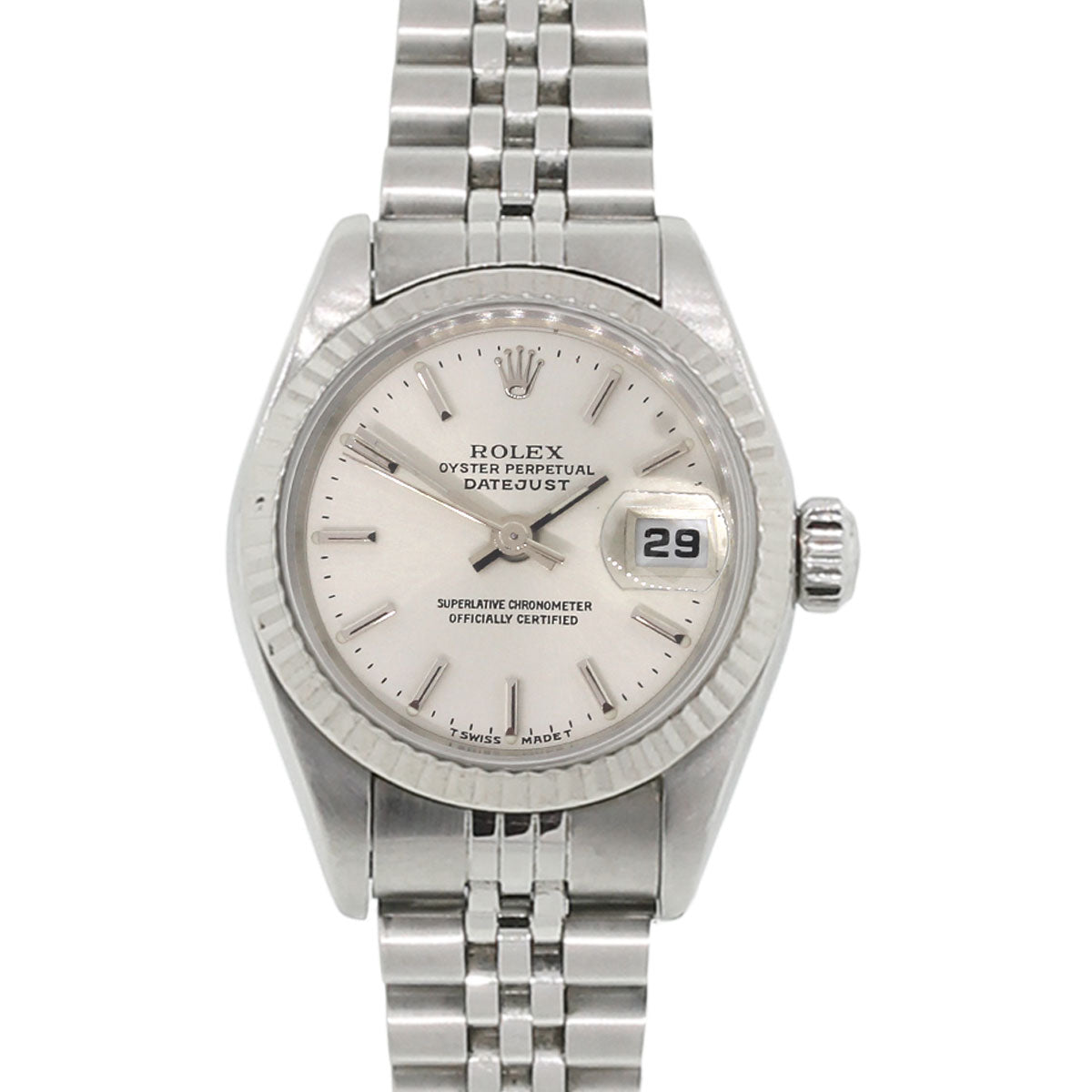 Rolex 69174 Datejust Stainless Steel 26mm Silver Dial Ladies Watch