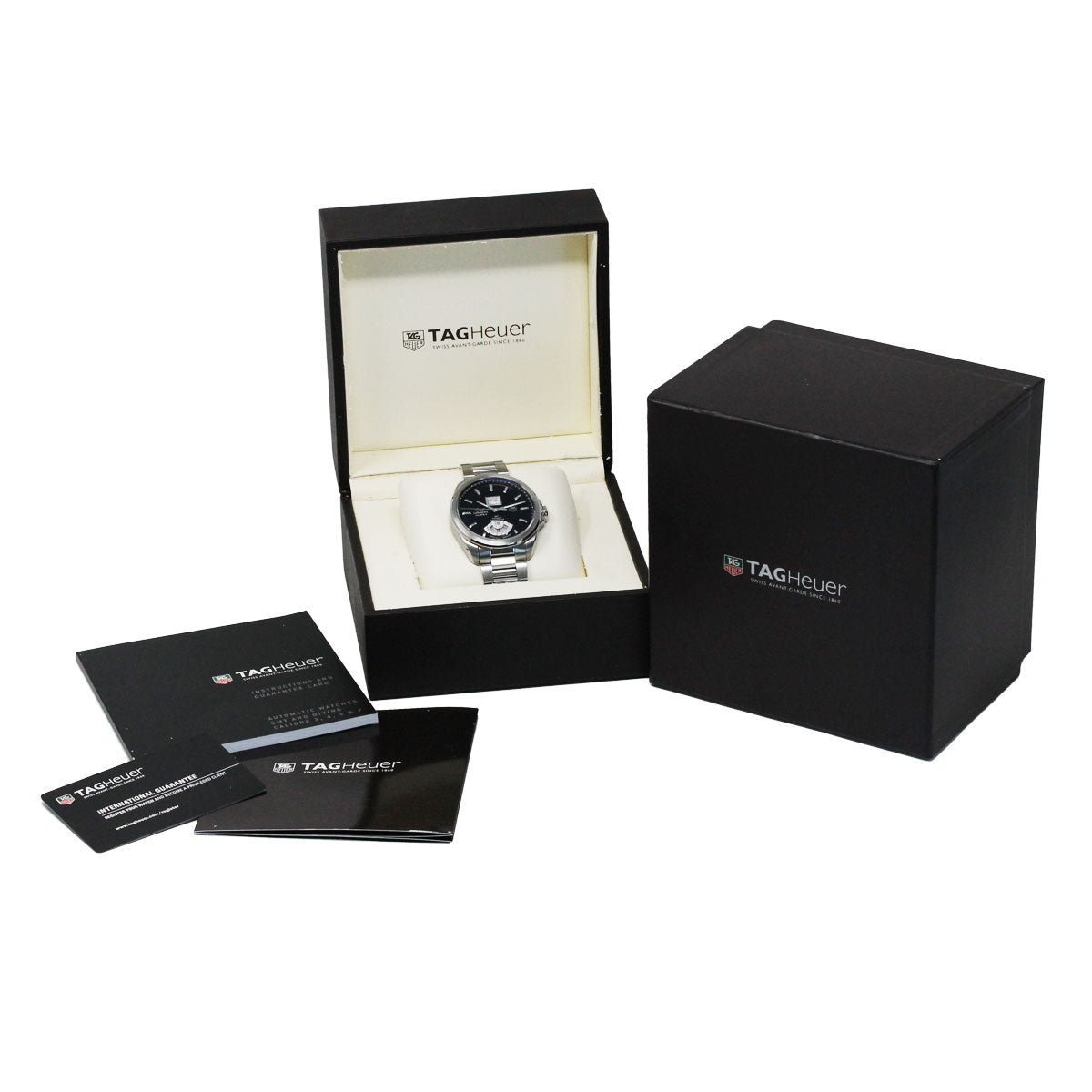 Tag Heuer WAV5111 Grand Carrera GMT Black Dial Stainless Steel Watch