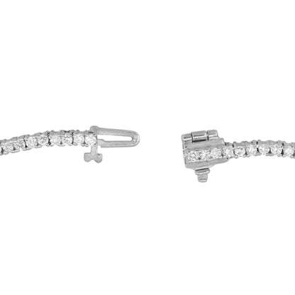 18k White Gold 5.26ctw Round Diamond Straight Line Necklace