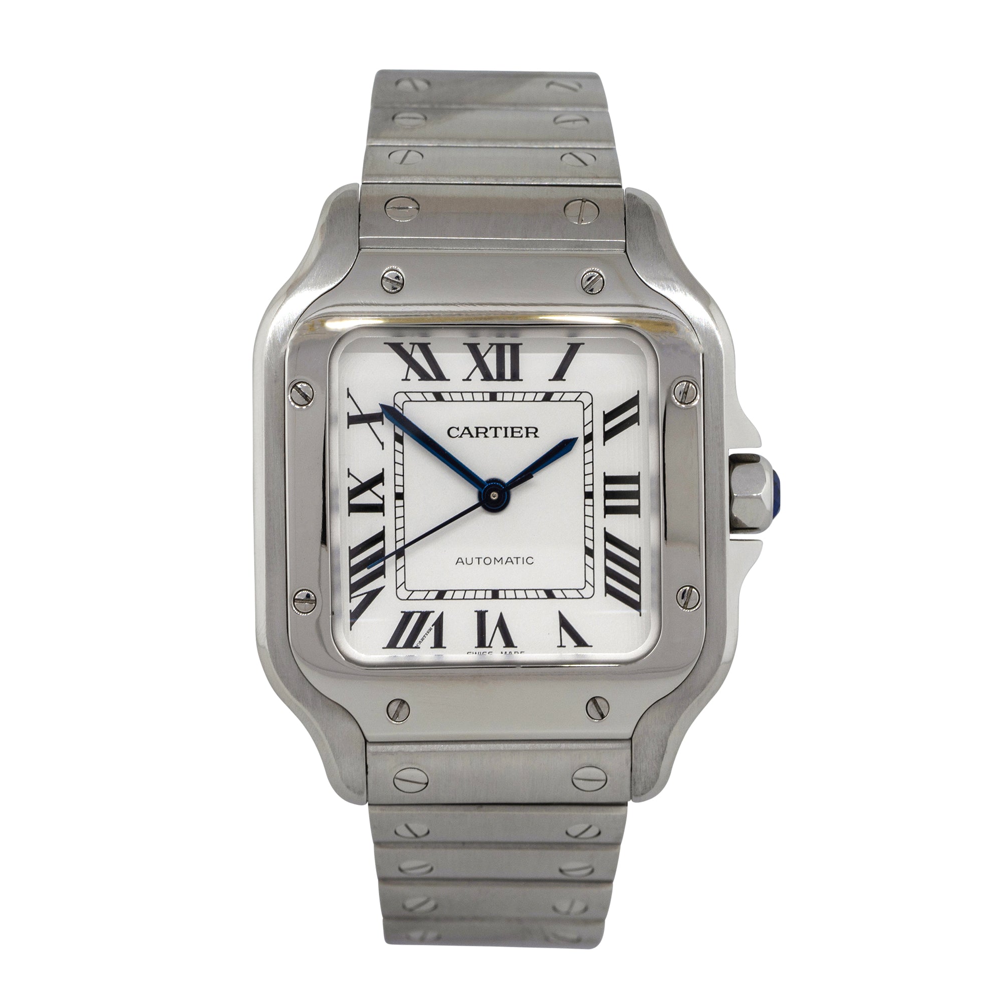 Cartier 4075 Santos Stainless Steel Silver Dial Watch