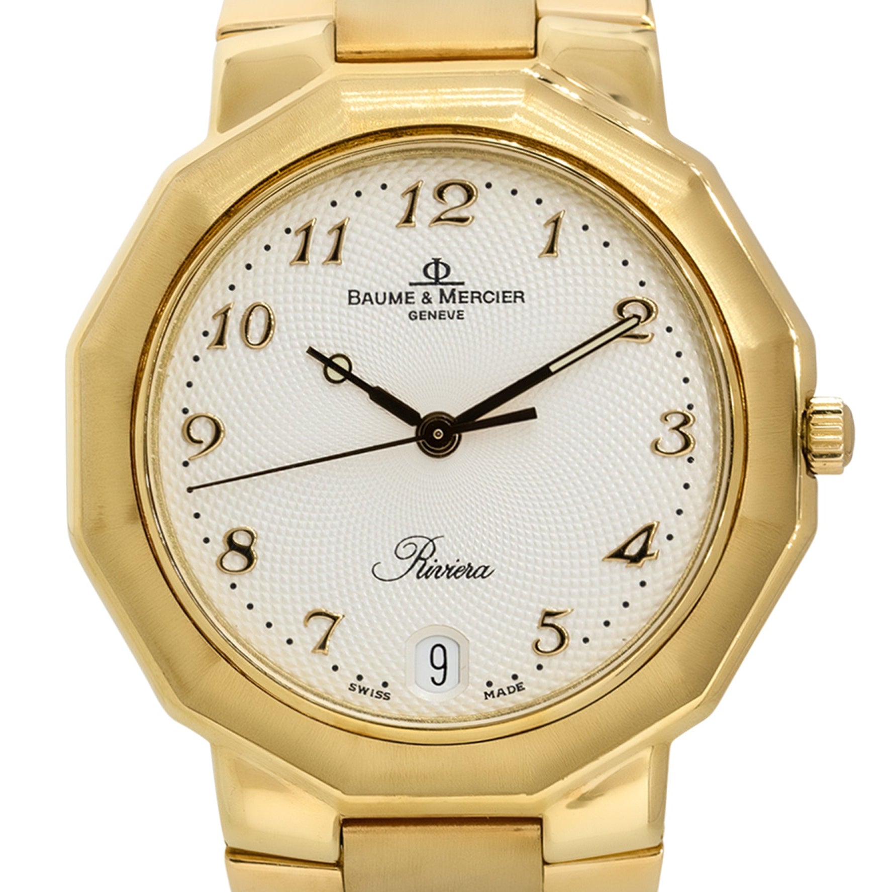 Baume & Mercier 87012.9 Riviera 18k Yellow Gold White Dial Watch