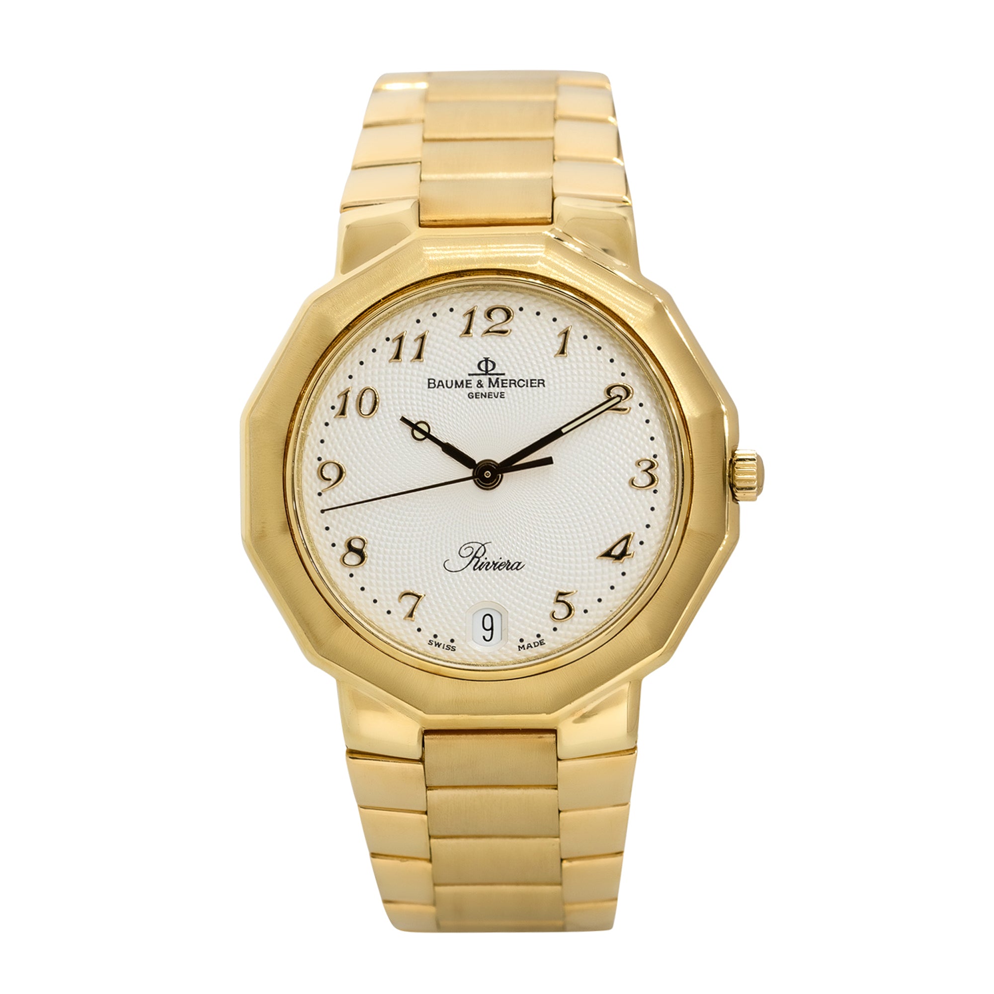 Baume & Mercier 87012.9 Riviera 18k Yellow Gold White Dial Watch