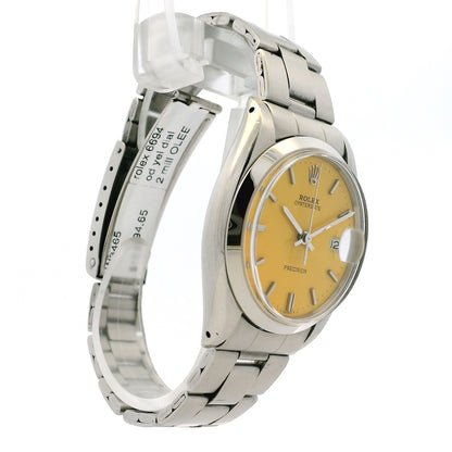Rolex 6694 Oysterdate Stainless Steel Yellow Dial Watch
