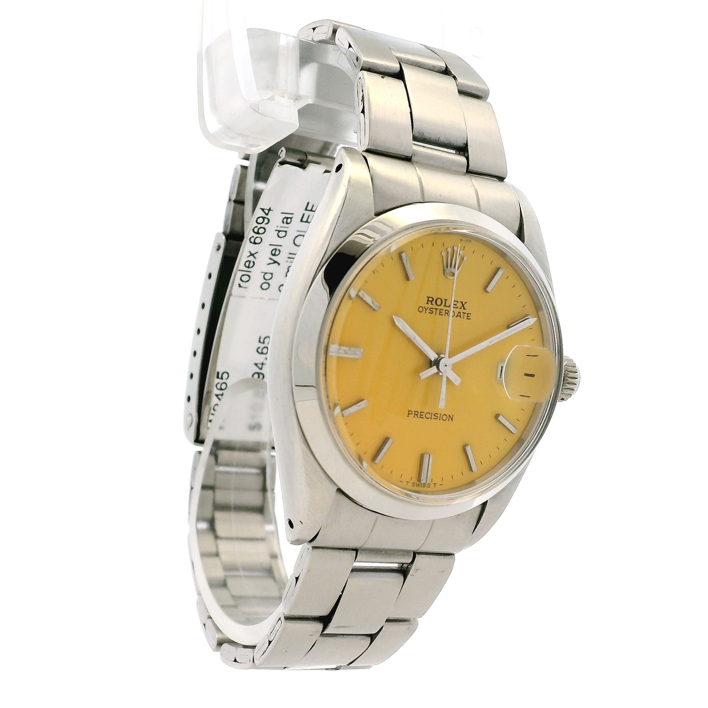 Rolex 6694 Oysterdate Stainless Steel Yellow Dial Watch