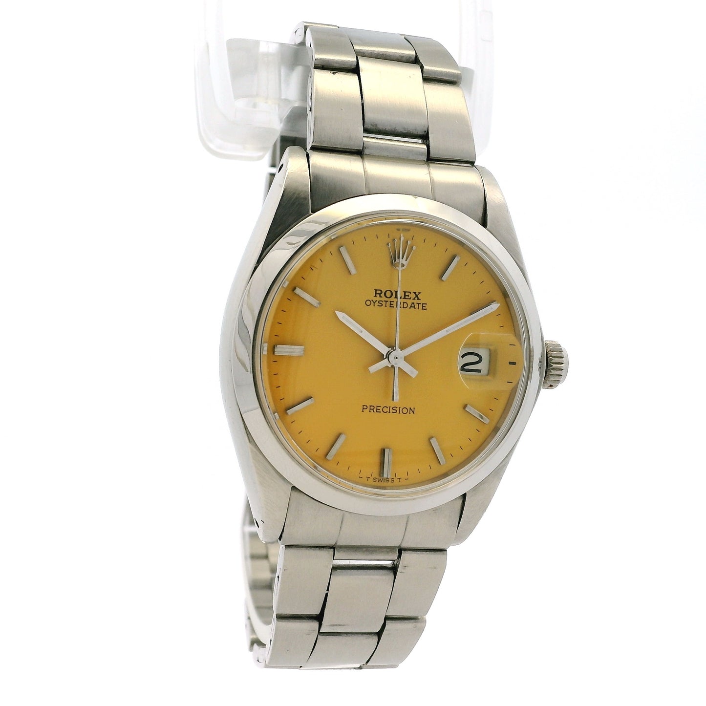 Rolex 6694 Oysterdate Stainless Steel Yellow Dial Watch