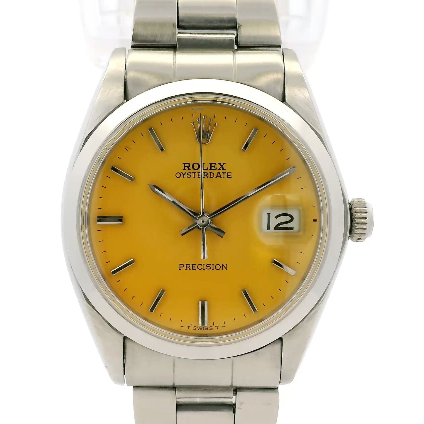 Rolex 6694 Oysterdate Stainless Steel Yellow Dial Watch