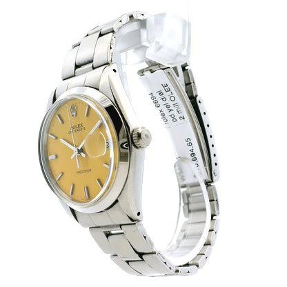 Rolex 6694 Oysterdate Stainless Steel Yellow Dial Watch