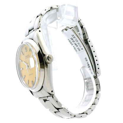 Rolex 6694 Oysterdate Stainless Steel Yellow Dial Watch