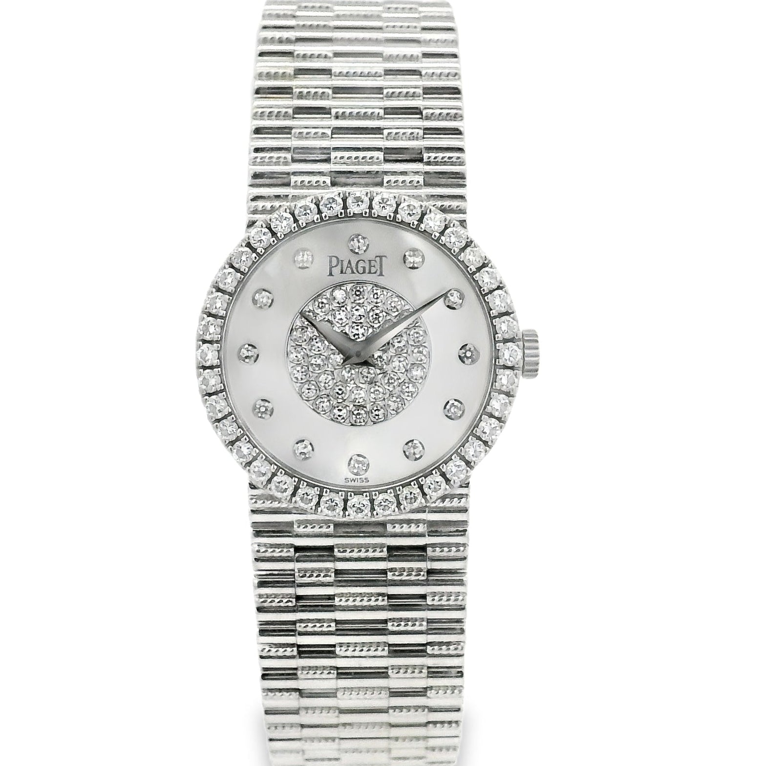 Piaget 9706G2 18k White Gold Mother of Pearl Dial Watch