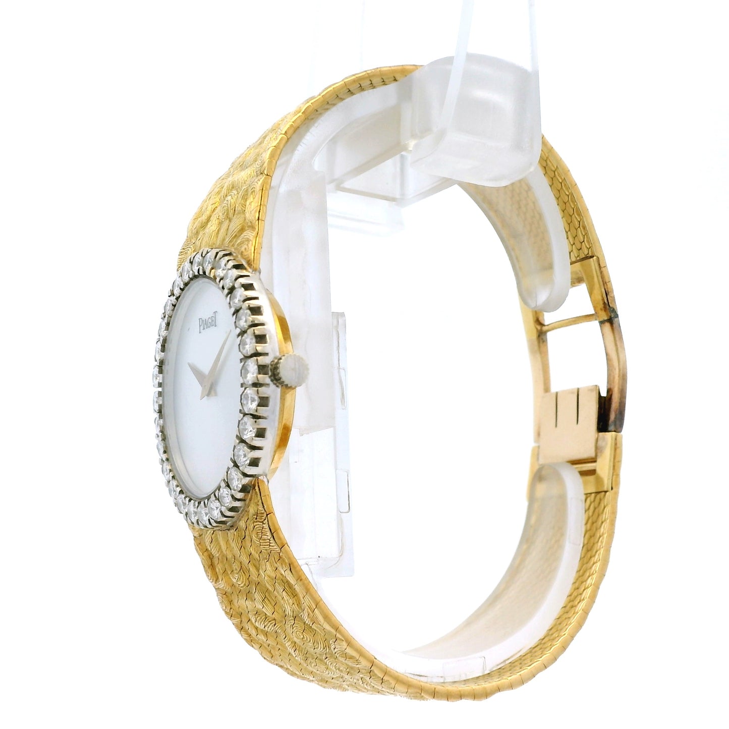 Piaget 9814 18k Mother of Pearl Dial Diamond Bezel Watch