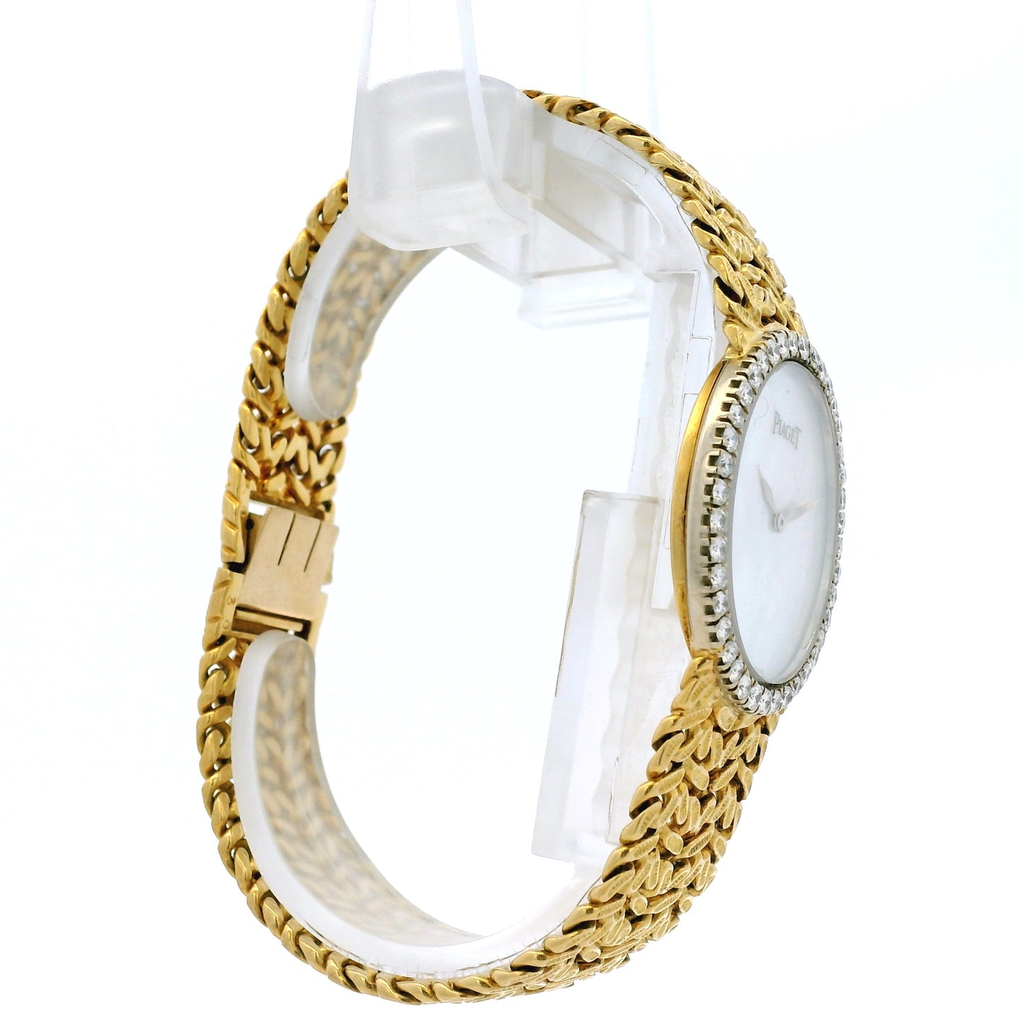 Piaget 9826 N21 18k Yellow Gold Mother of Pearl Diamond Bezel Ladies Watch