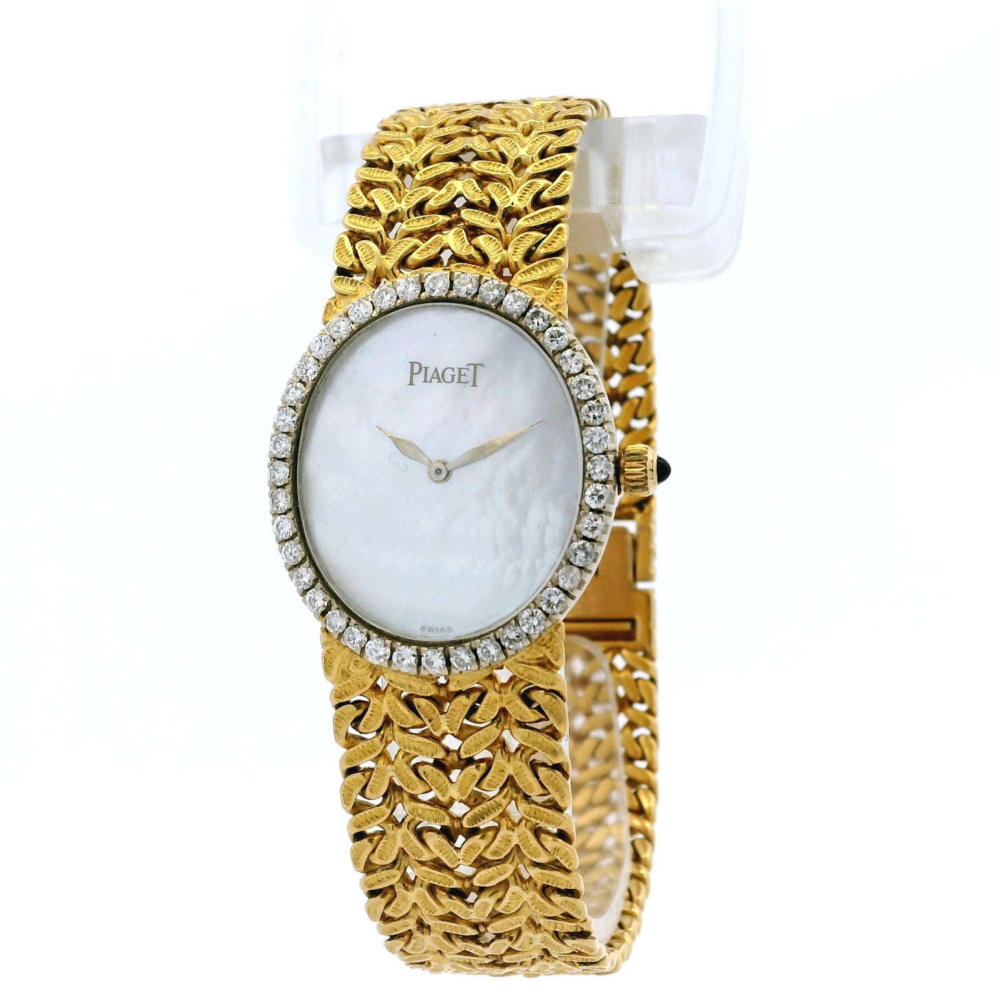 Piaget 9826 N21 18k Yellow Gold Mother of Pearl Diamond Bezel Ladies Watch