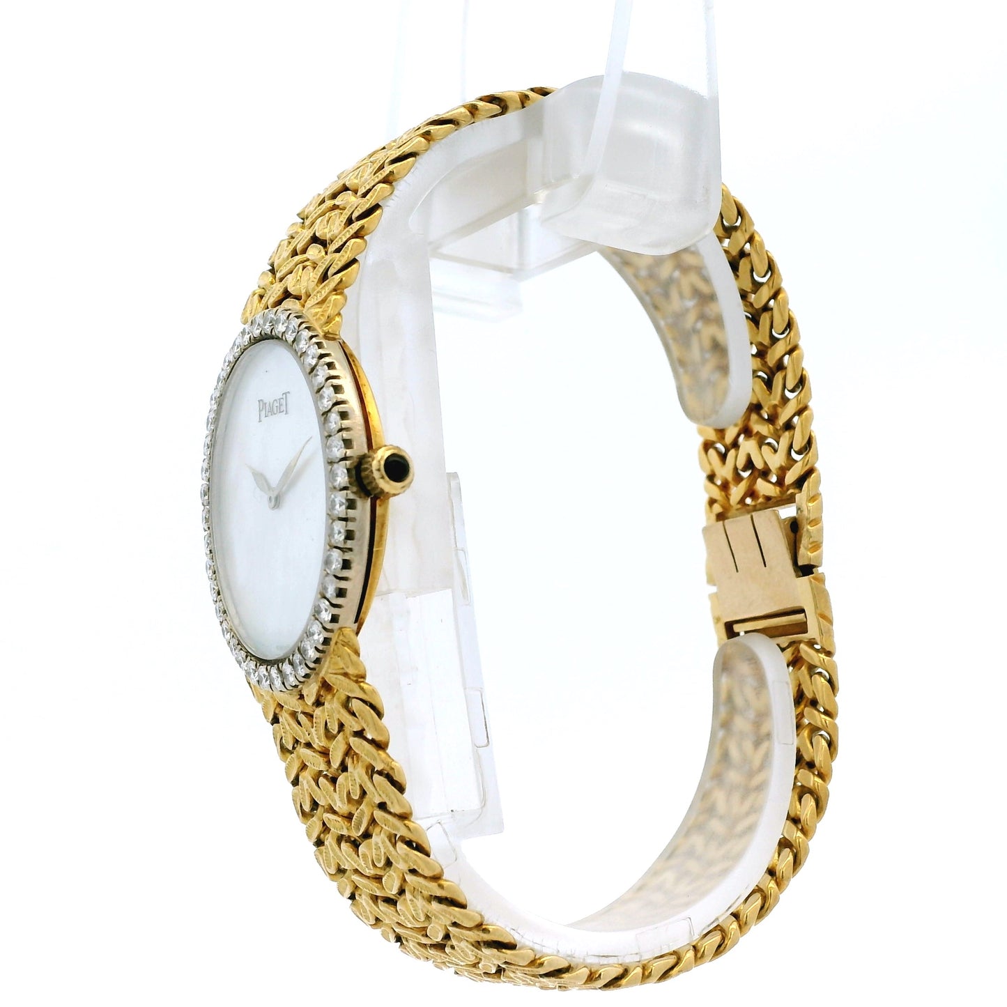 Piaget 9826 N21 18k Yellow Gold Mother of Pearl Diamond Bezel Ladies Watch
