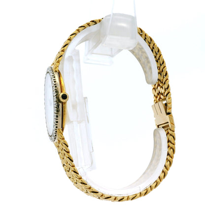 Piaget 9826 N21 18k Yellow Gold Mother of Pearl Diamond Bezel Ladies Watch