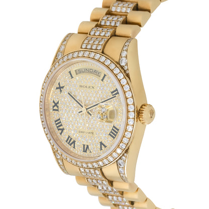 Rolex 118388 Day-Date 18k Yellow Gold Factory Diamond Dial Watch
