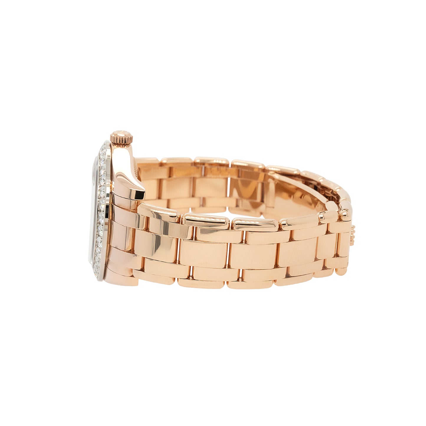 Rolex 81285 18k Pearlmaster Rose Gold and Chocolate Diamond Ladies Watch