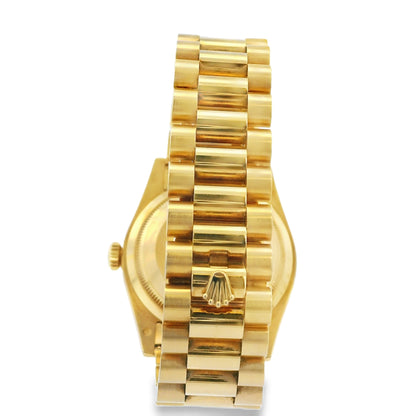 Rolex 118238 Day-Date 18k yellow gold green dial presidential watch