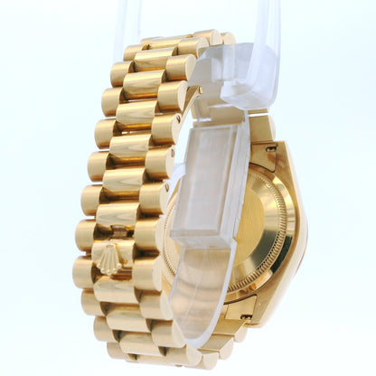 Rolex 118238 Day-Date 18k yellow gold green dial presidential watch