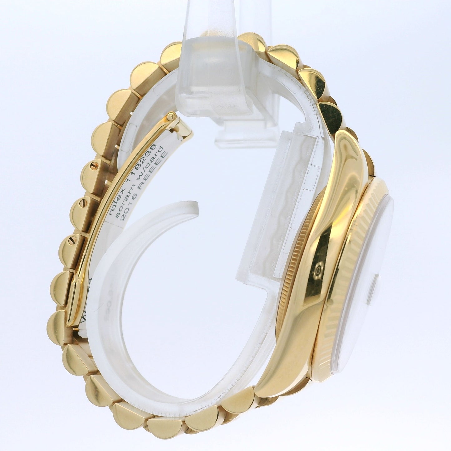 Rolex 118238 Day-Date 18k yellow gold green dial presidential watch