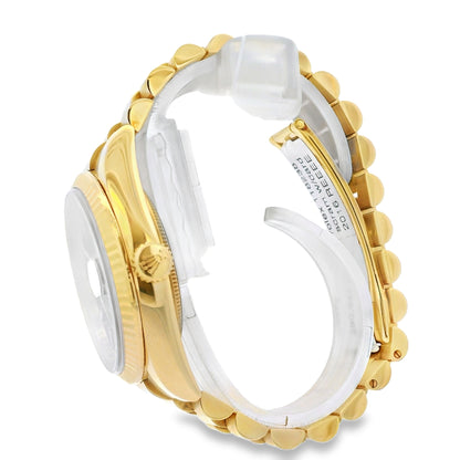 Rolex 118238 Day-Date 18k yellow gold green dial presidential watch