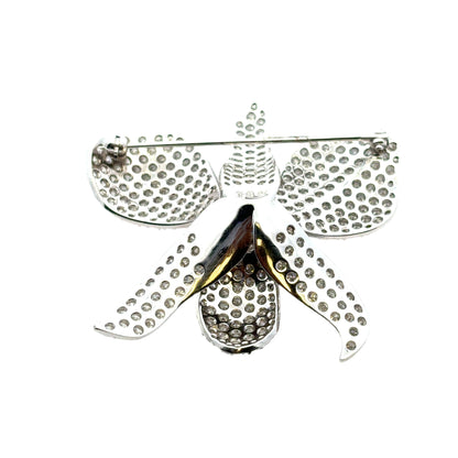 18k White Gold approx. 9ctw Diamond Pave Flower Brooch