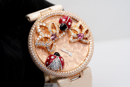 Cartier Le Cirque Animalier Coccinelles 18k Rose Gold Pave Ladybug & Enamel Dial Limited Edition Ladies Watch