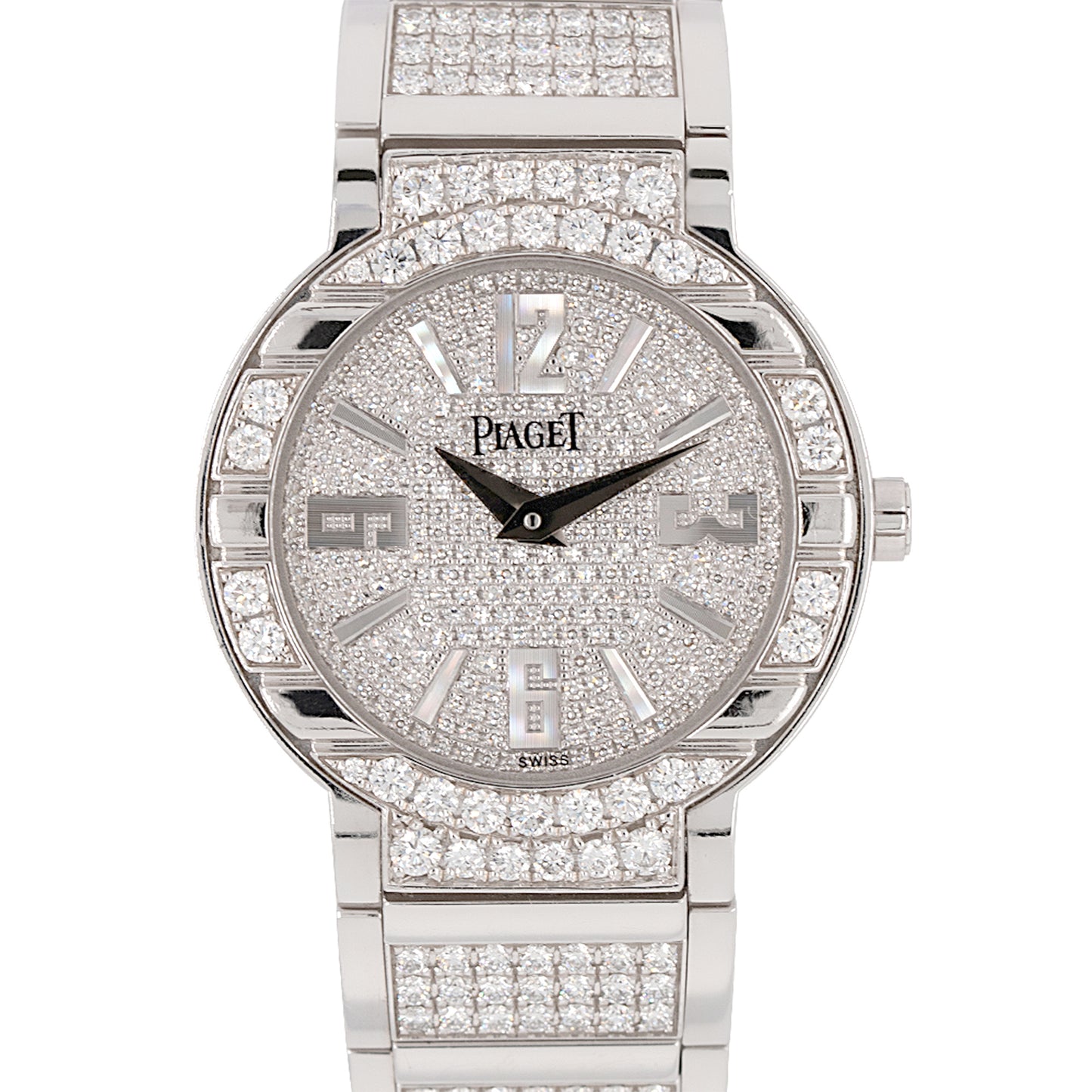 Piaget Polo 18k White Gold Diamond Pave Ladies Watch