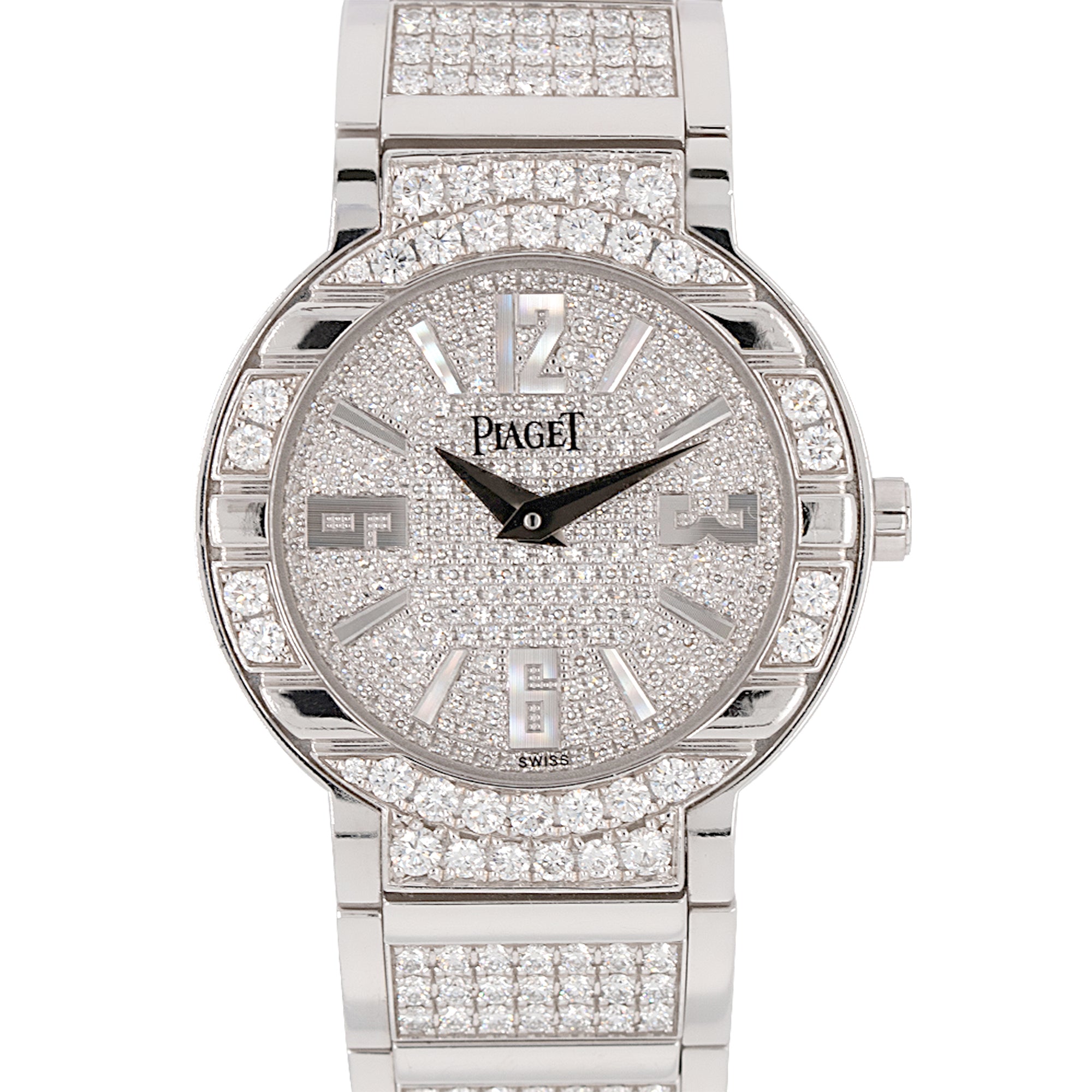 Piaget Polo 18k White Gold Diamond Pave Ladies Watch