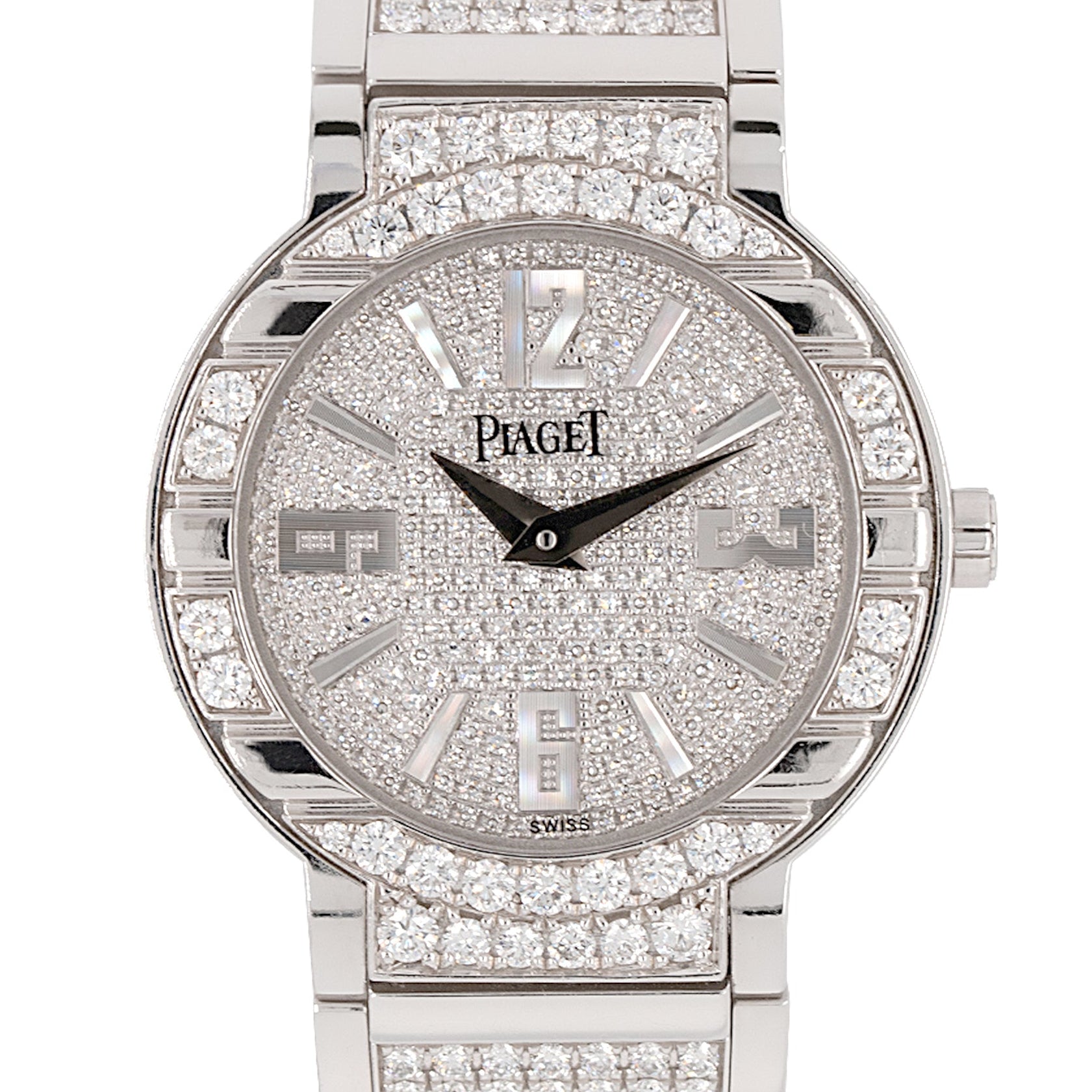Piaget Polo 18k White Gold Diamond Pave Ladies Watch