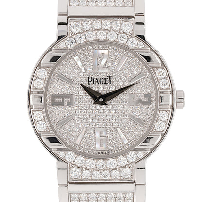 Piaget Polo 18k White Gold Diamond Pave Ladies Watch