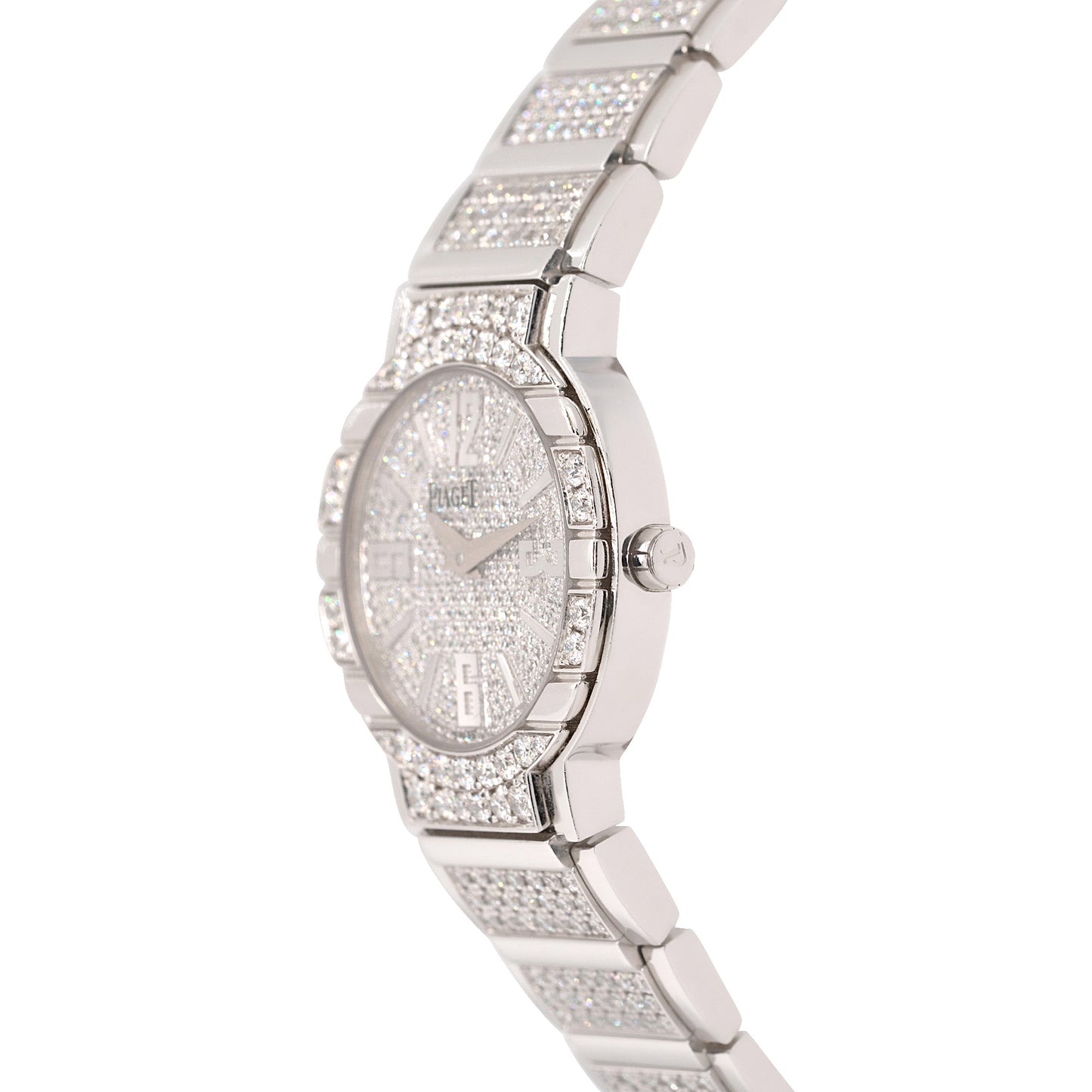 Piaget Polo 18k White Gold Diamond Pave Ladies Watch