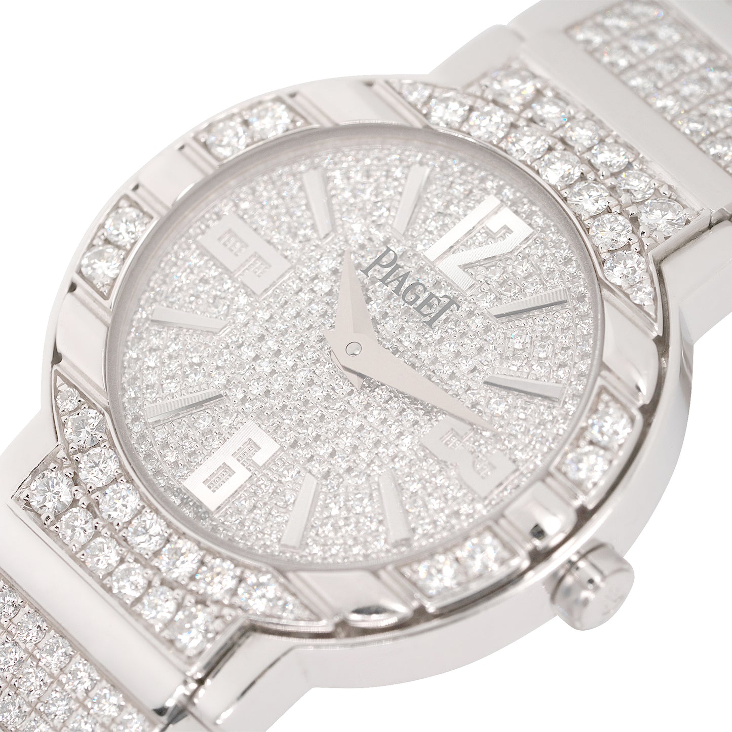 Piaget Polo 18k White Gold Diamond Pave Ladies Watch