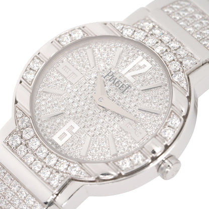 Piaget Polo 18k White Gold Diamond Pave Ladies Watch