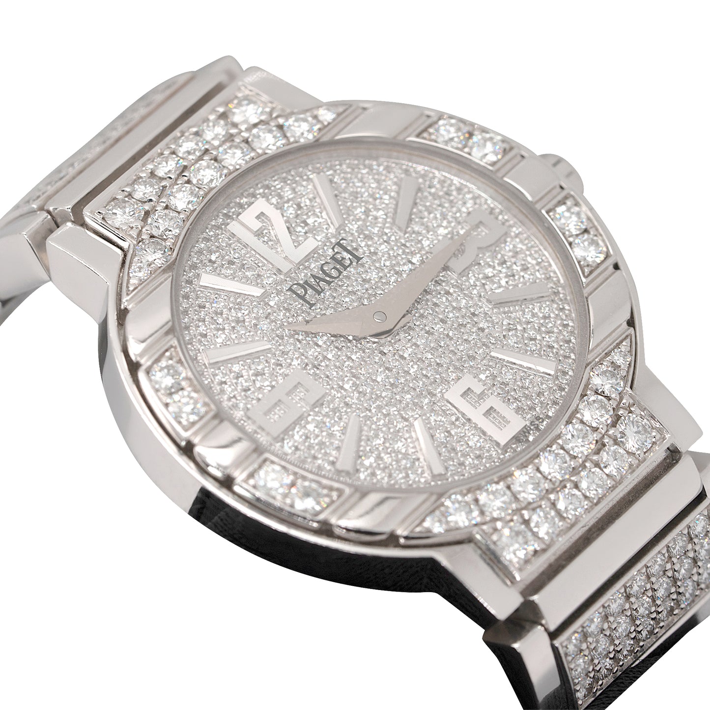 Piaget Polo 18k White Gold Diamond Pave Ladies Watch