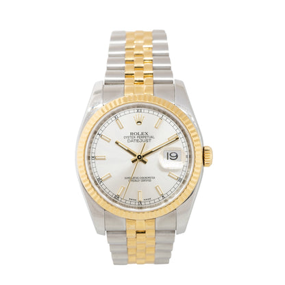 Rolex 116233 Datejust Two Tone Silver Dial Watch