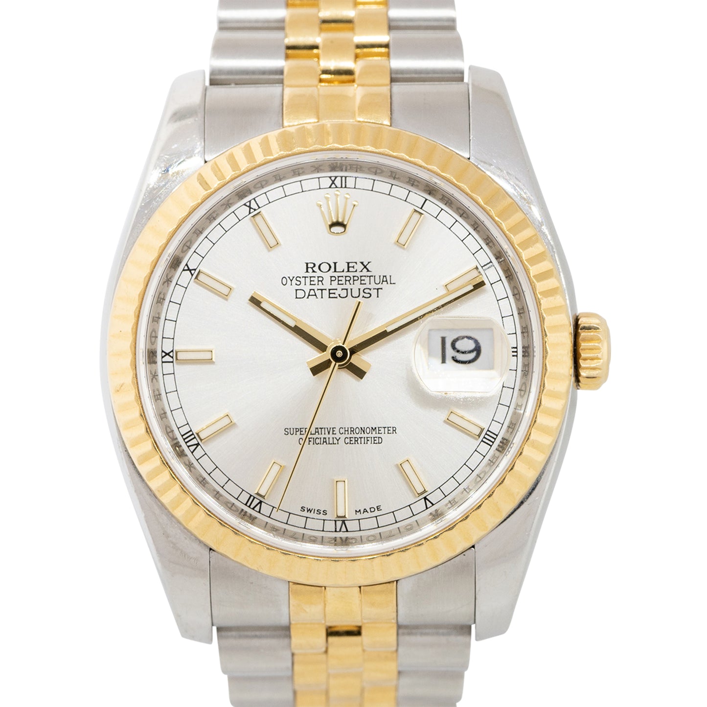Rolex 116233 Datejust Two Tone Silver Dial Watch