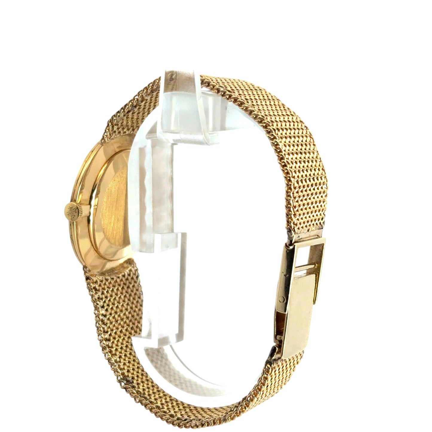 Patek Phillipe 18k Yellow Gold Vintage Black Dial Aftermarket 14k Soldered on Bracelet