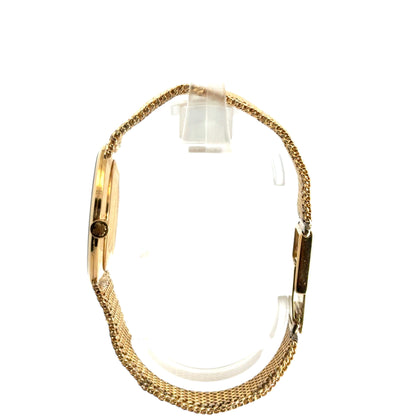 Patek Phillipe 18k Yellow Gold Vintage Black Dial Aftermarket 14k Soldered on Bracelet