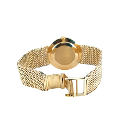 Patek Phillipe 18k Yellow Gold Vintage Black Dial Aftermarket 14k Soldered on Bracelet