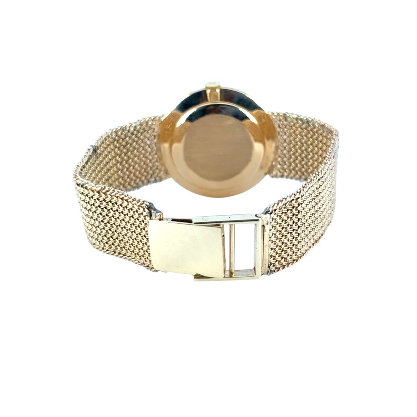 Patek Phillipe 18k Yellow Gold Vintage Black Dial Aftermarket 14k Soldered on Bracelet