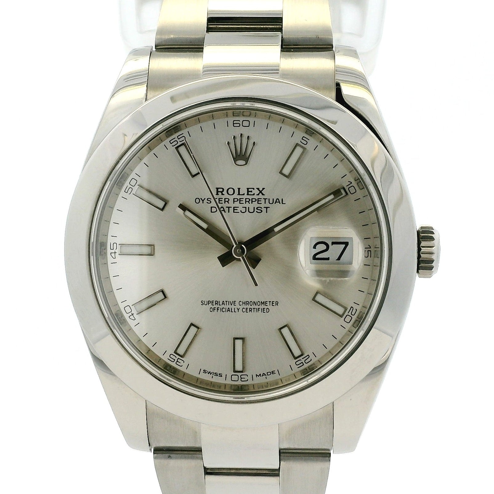 Rolex Datejust 126300 Stainless Oystersteel with Silver Stick Dial Watch