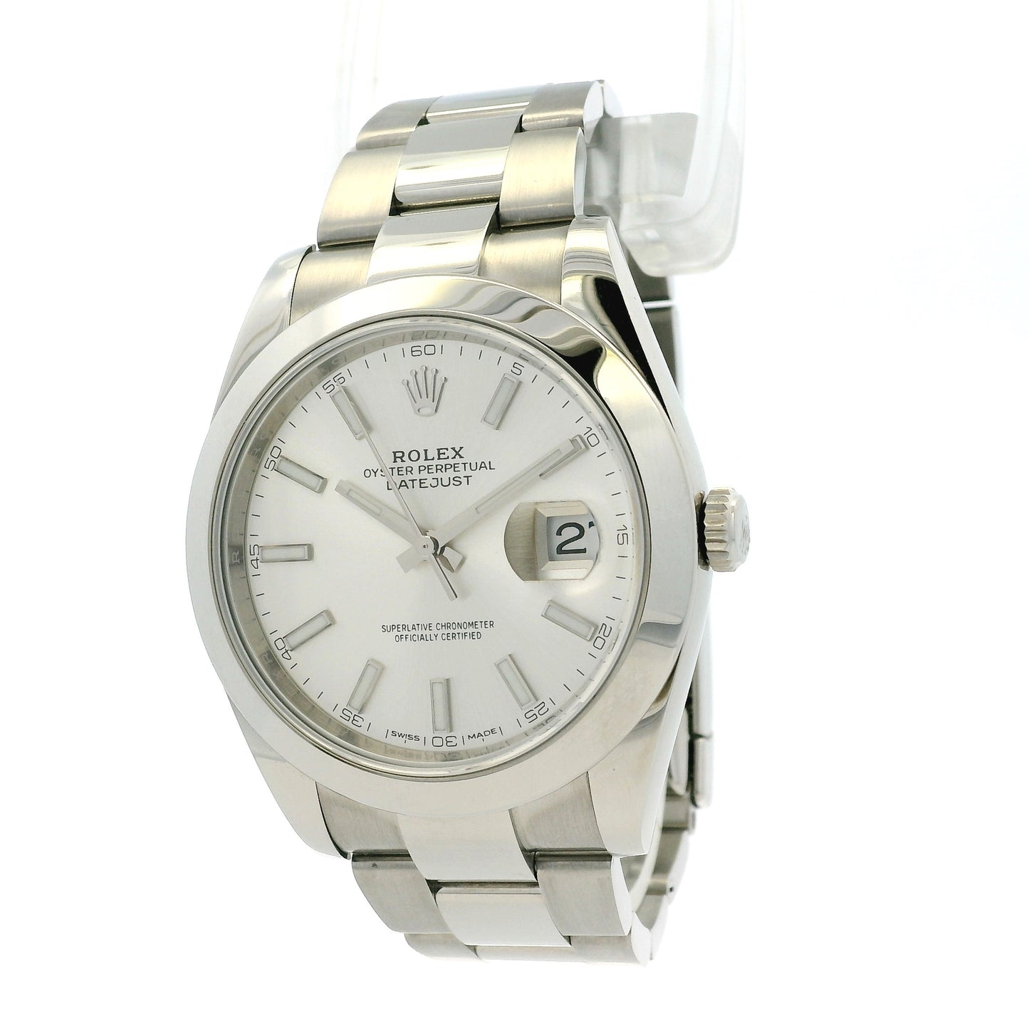 Rolex Datejust 126300 Stainless Oystersteel with Silver Stick Dial Watch