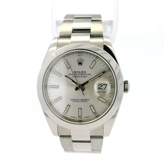 Rolex Datejust 126300 Oystersteel with Silver Stick Dial Watch
