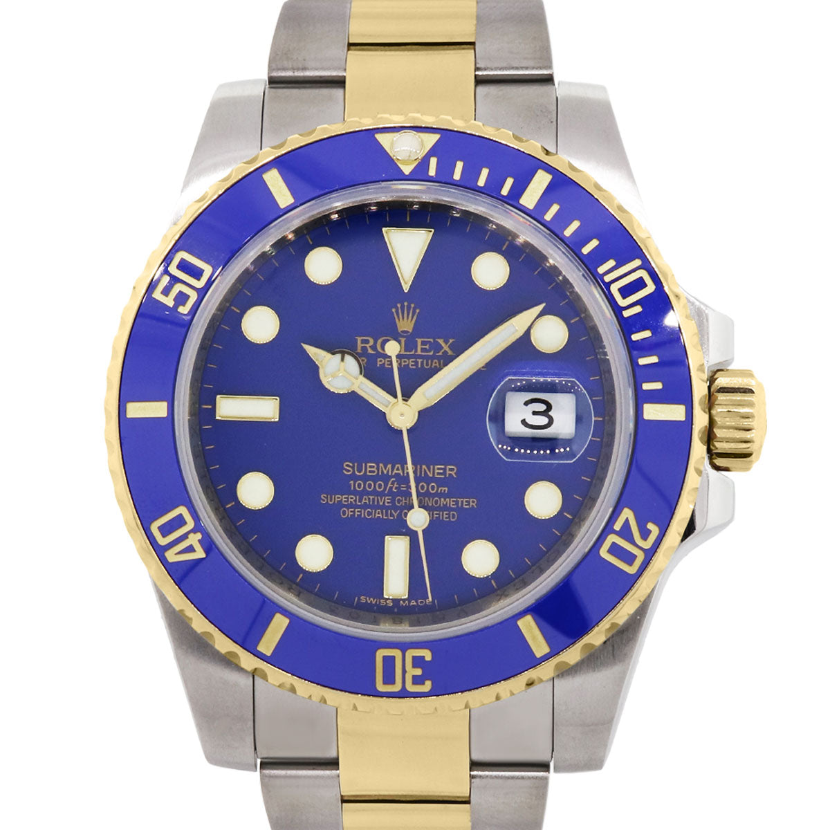 Rolex 116613LB Submariner Two Tone Blue Bezel Blue Dial Watch