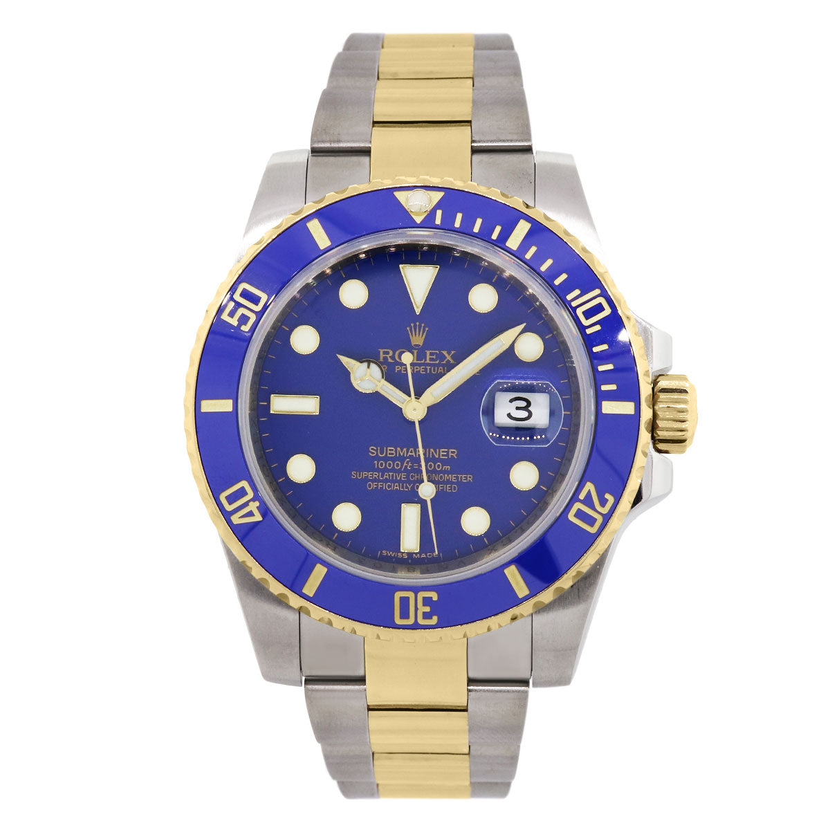 Rolex 116613LB Submariner Two Tone Blue Bezel Blue Dial Watch