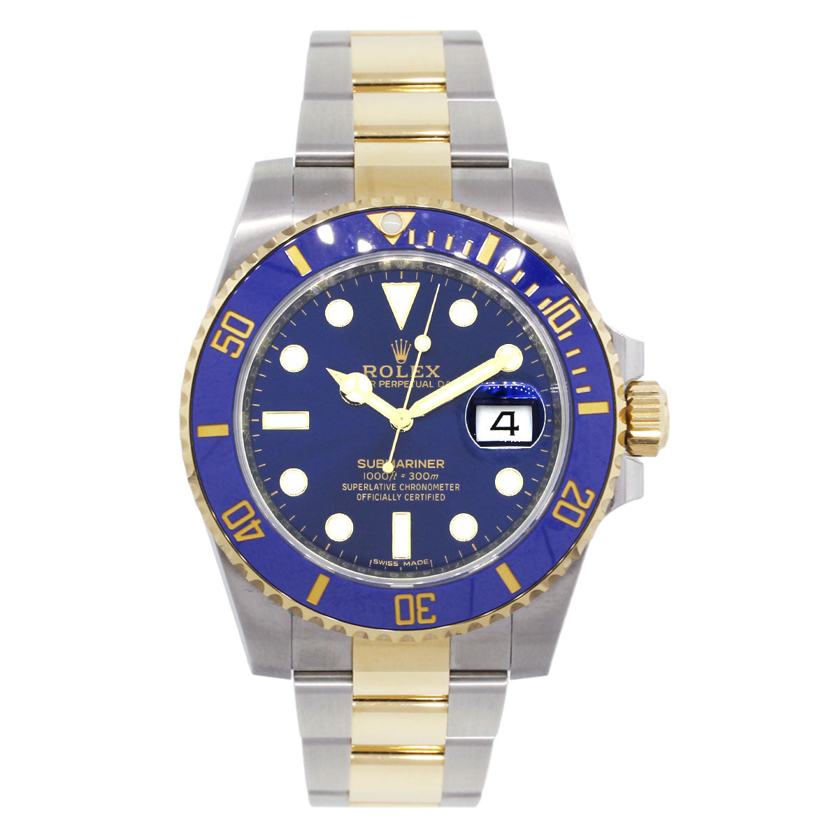 Rolex 116613LB Submariner Two Tone Blue Bezel Blue Dial Watch