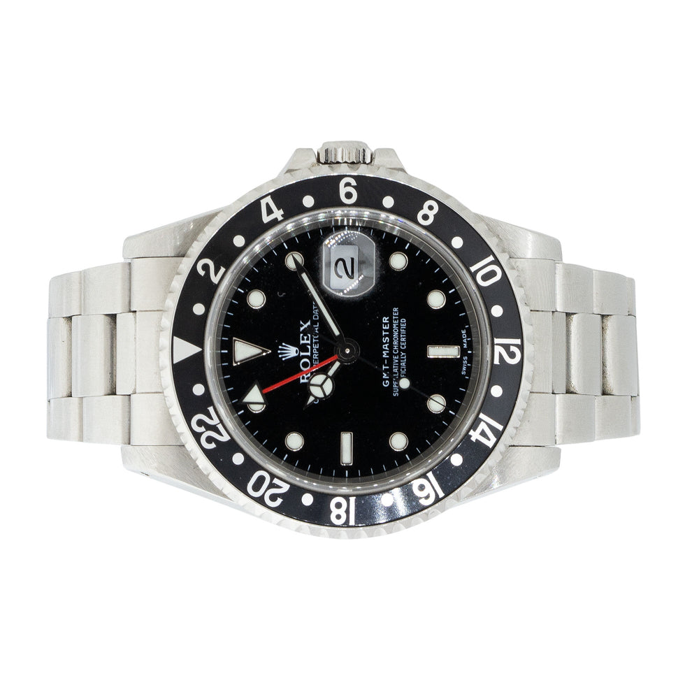 Rolex 16700 GMT-Master Stainless Steel Black Dial Watch