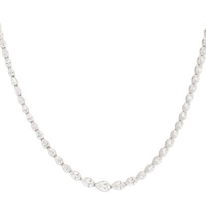 14k White Gold 3.45ctw Graduating Pear Diamond Necklace